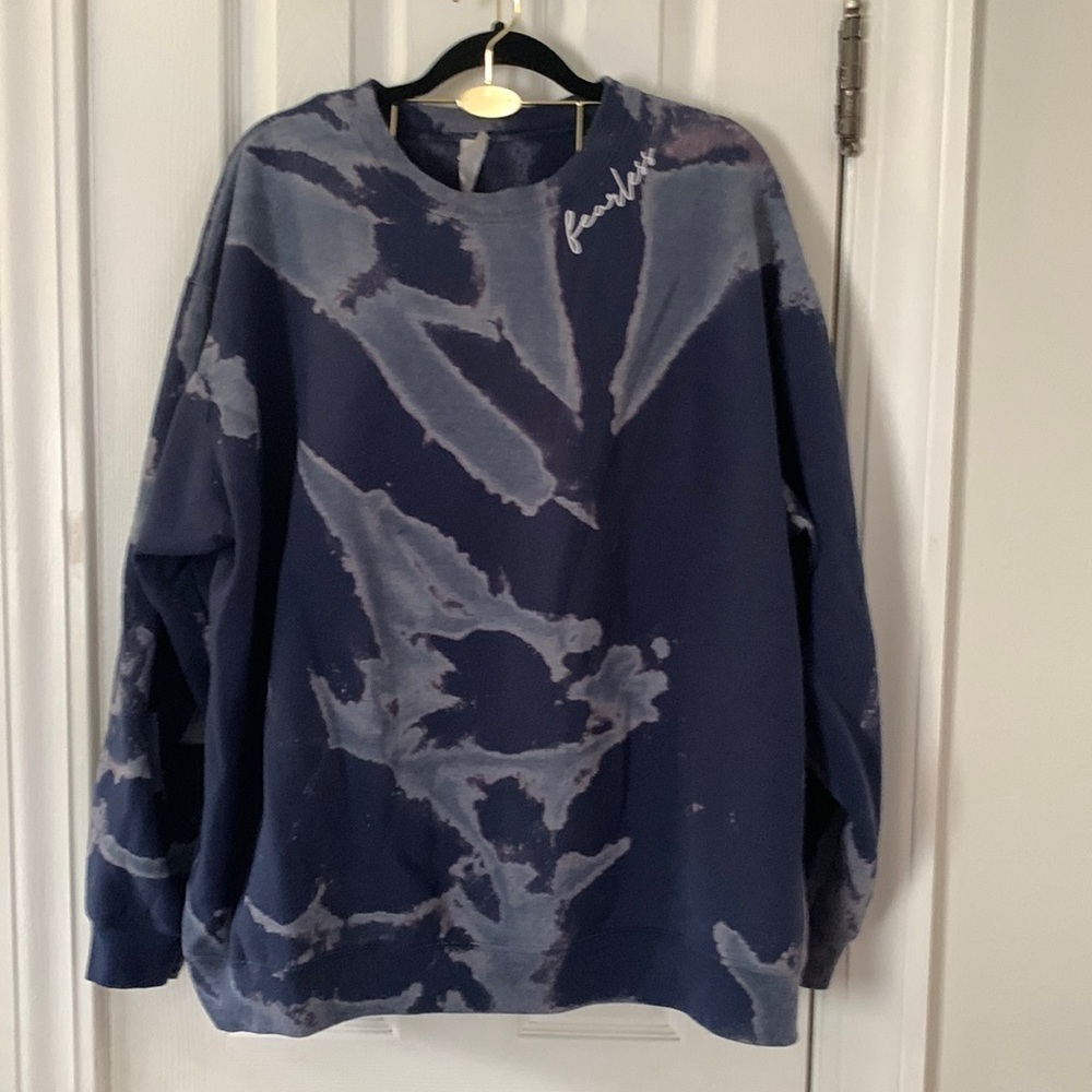 Blue Patterned Sweatshirt Size 2X